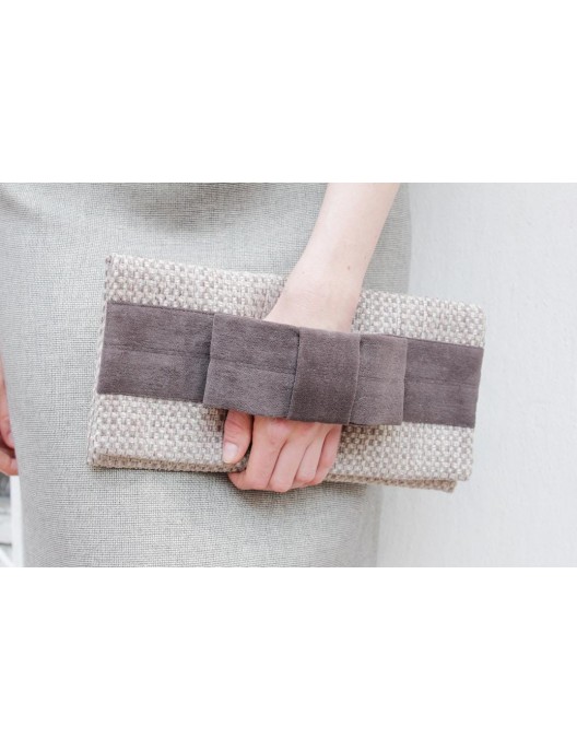 Clutch bag - beige with a...