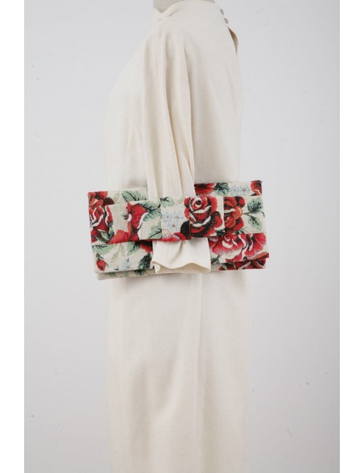 Clutch bag in roses with a...