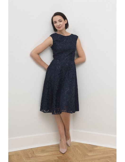 Lace dress in navy color