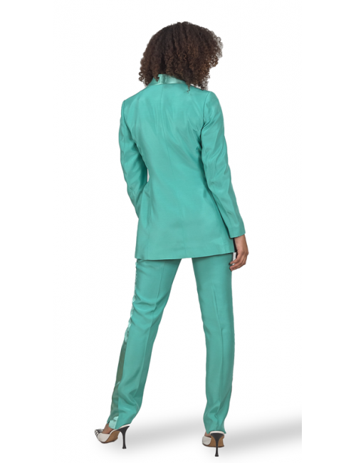 Turquoise Viscose Trousers