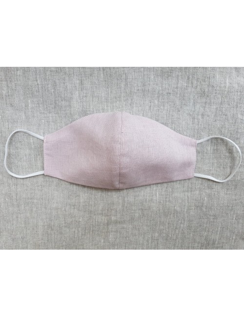 Linen mask in pastel pink...