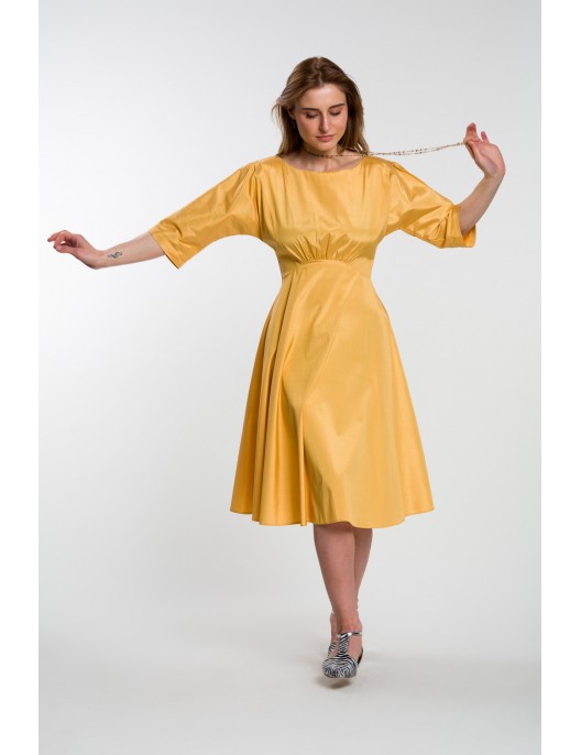 Yellow viscose dress